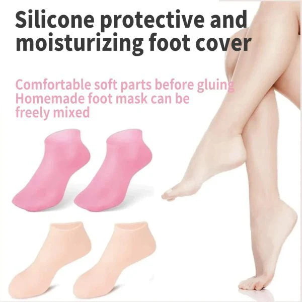 Silicone Gel Heel Socks – Moisturizing Cracked Heel Repair Socks | Unisex Soft Foot Care (1 Pair)