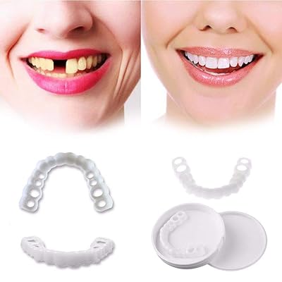 Snap On Smile Veneers Teeth For Men And Women Moldable False Artificial Braces Teeth with 2 pcs