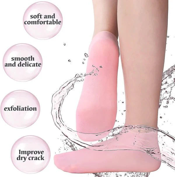 Silicone Gel Heel Socks – Moisturizing Cracked Heel Repair Socks | Unisex Soft Foot Care (1 Pair)